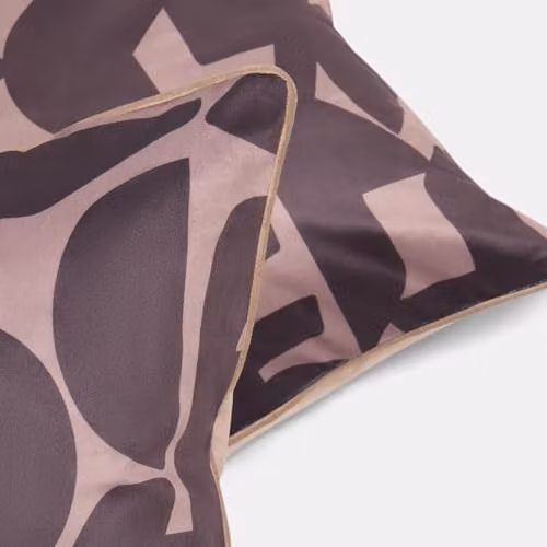 OHS Set of 2 Abstract Print Matte Velvet Cushion Covers, Brown, W/D/H: 45 x 45 x 45 cm – 4