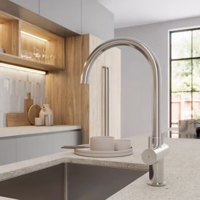 Moritza Dual Lever Kitchen Sink Mixer Tap with Swivel Spout in Chrome