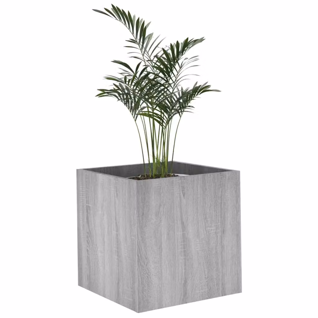 Berkfield Home Grey Sonoma Planter Box in Engineered Wood, W/D/H: 40 x 40 x 40 cm – 2