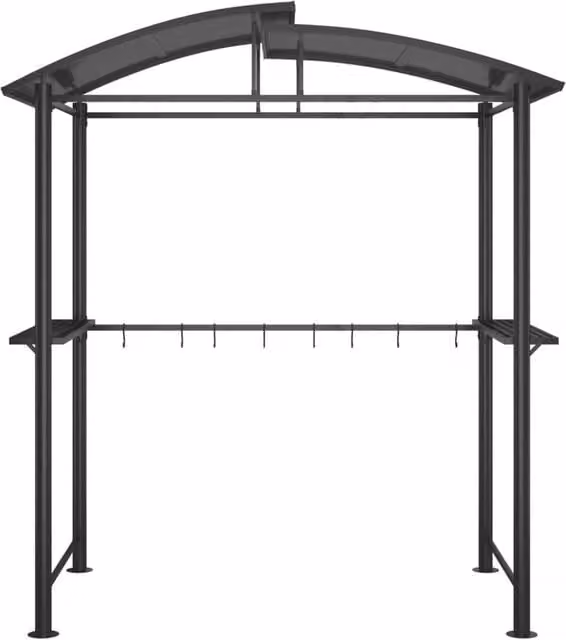 Berkfield Home BBQ Gazebo with Side Shelves in Anthracite, W/D/H: 210 x 114 x 230 cm