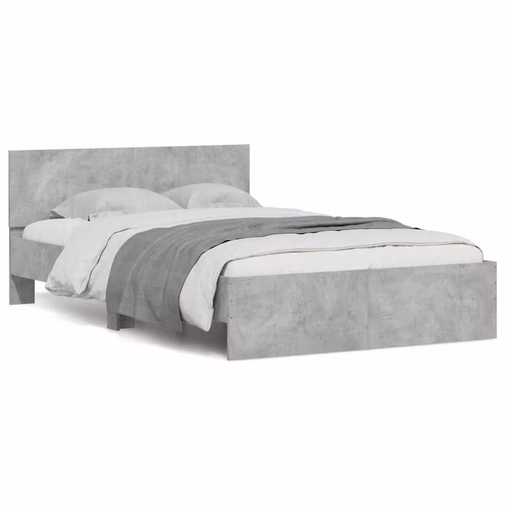 Berkfield Home Upholstered Bed Frame with Headboard and Lift Up Base, Grey, W: 140 cm, D: 190 cm, H: 70 cm – 2