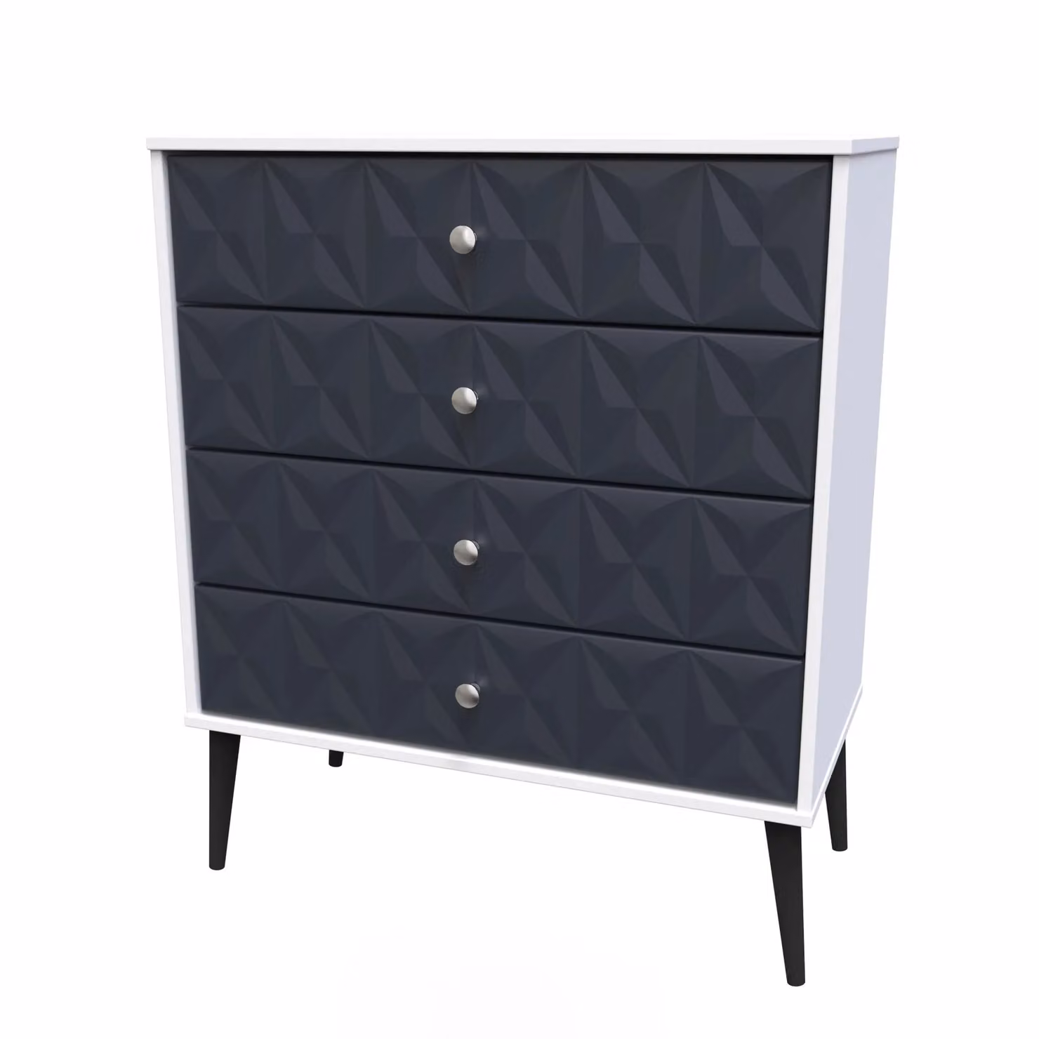 Ready Assembled 2 U Toledo 4 Drawer Chest in Dark Blue and Black – 2
