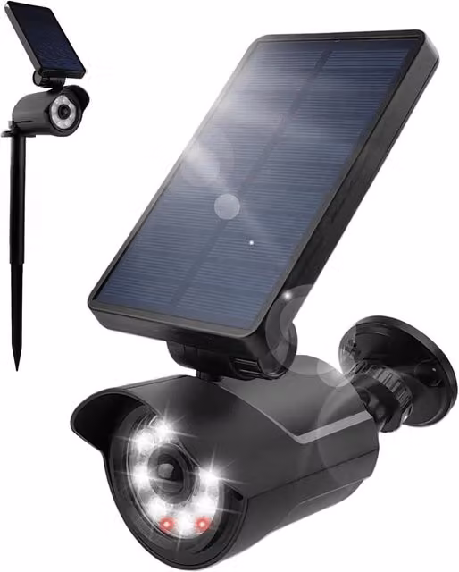Kelvenix Solar 8 LED Security Camera Light with Motion Sensor, Black Outdoor Floodlight – 1
