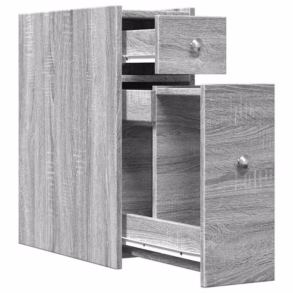 Berkfield Home Narrow Bathroom Cupboard with Wheels in Grey Sonoma, W/D/H: 21.5 x 50.0 x 60.0 cm – 2