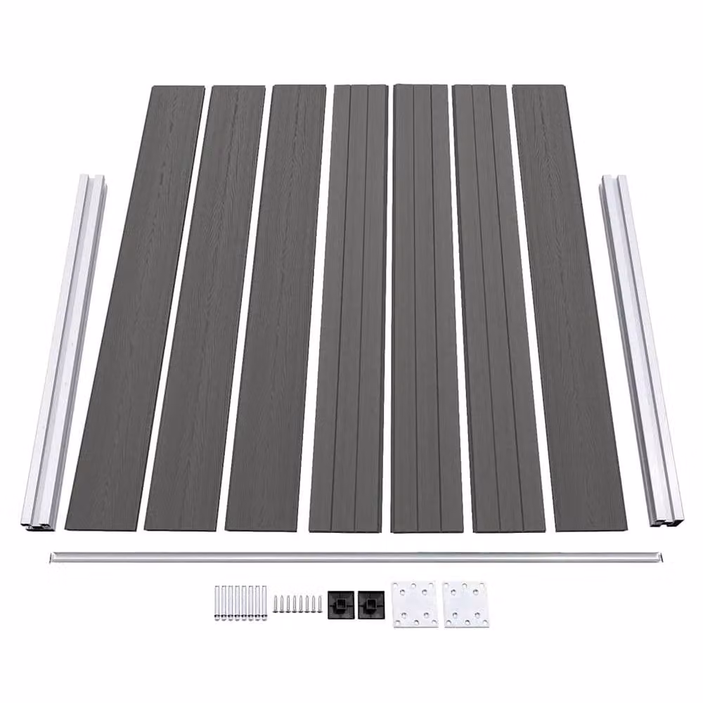 Berkfield Home Durable WPC Fence Panel, Grey, H 180 cm x W 146 cm – 4