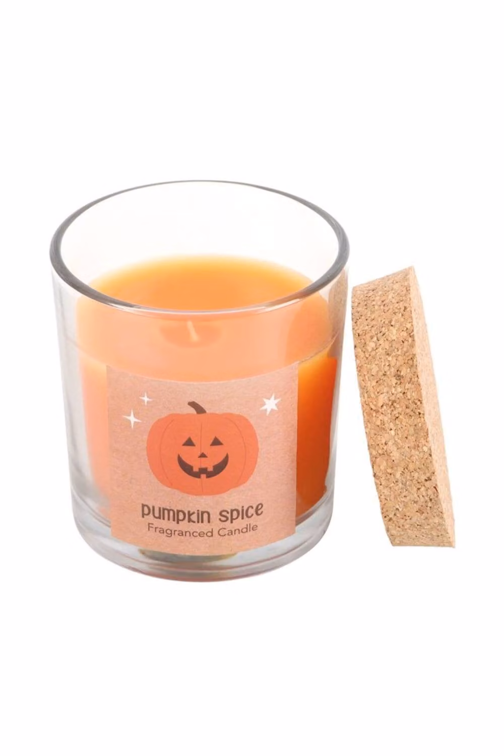 KDMD Pumpkin Spice Jack-o'-Lantern Design Candle in Orange with 25h Burn Time – 2