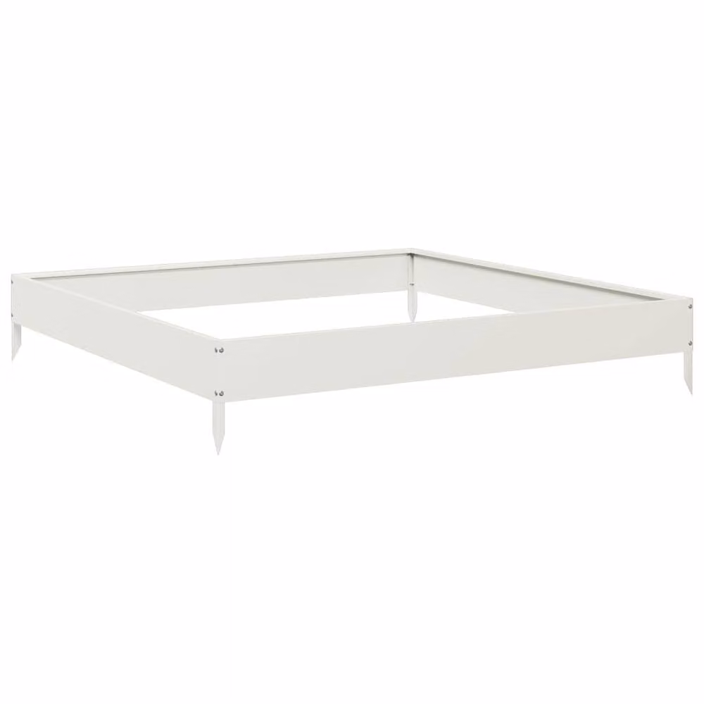 Berkfield Home Garden White Steel Raised Bed W/D/H: 100 x 100 x 18.5 cm – 3