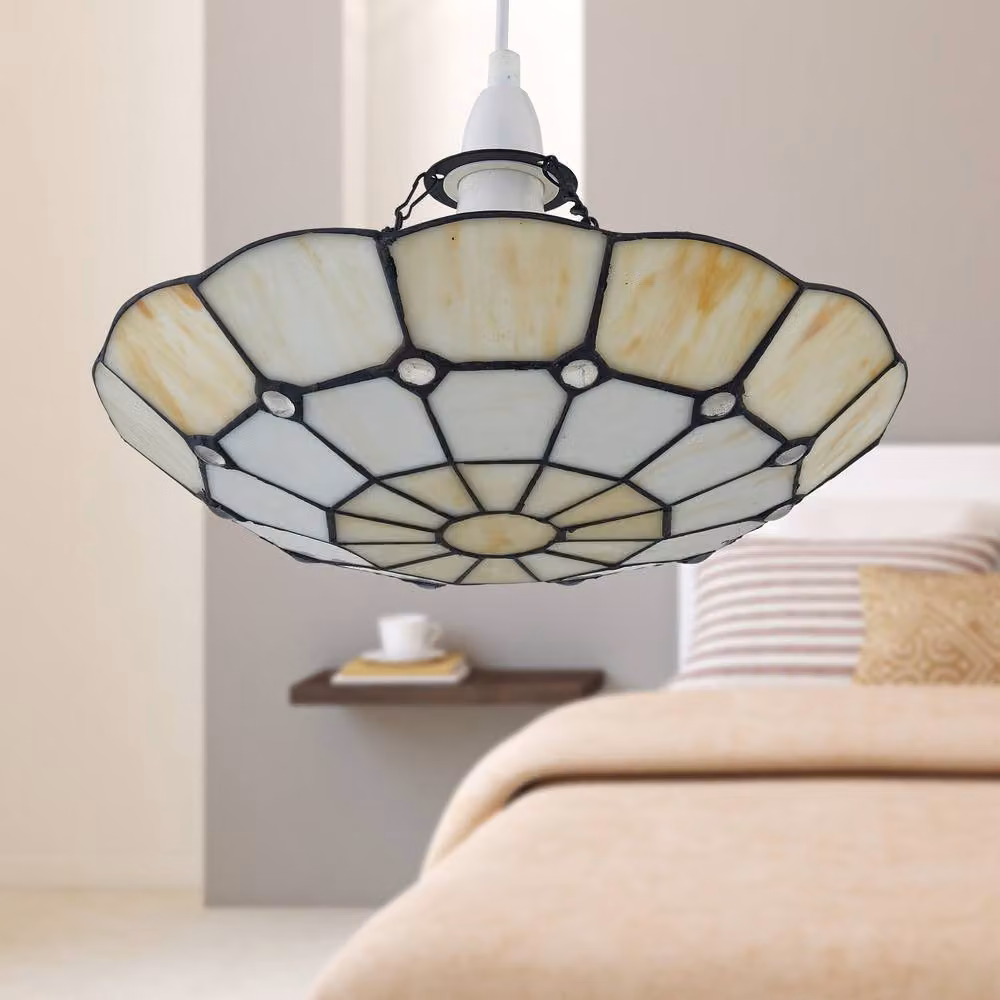 First Choice Lighting Brixham Tiffany Multicolour Glass Uplighter Easy Fit Pendant Shade – 2