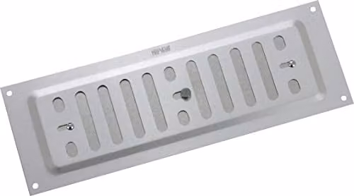 MAP Aluminium Adjustable Single Brick Hit and Miss Air Vent Grille in Silver, W: 22.8 cm, H: 7.62 cm