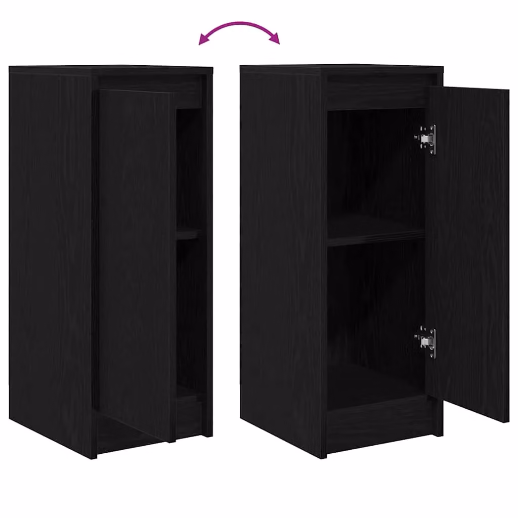 Berkfield Home Black Oak Sideboard, W/D/H: 34.0 x 29.5 x 76.0 cm – 3