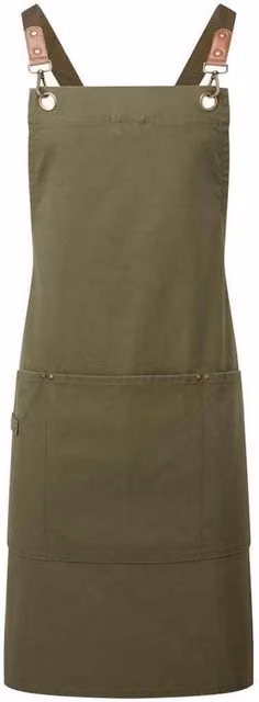 Premier Cross Back Bib Apron in Green