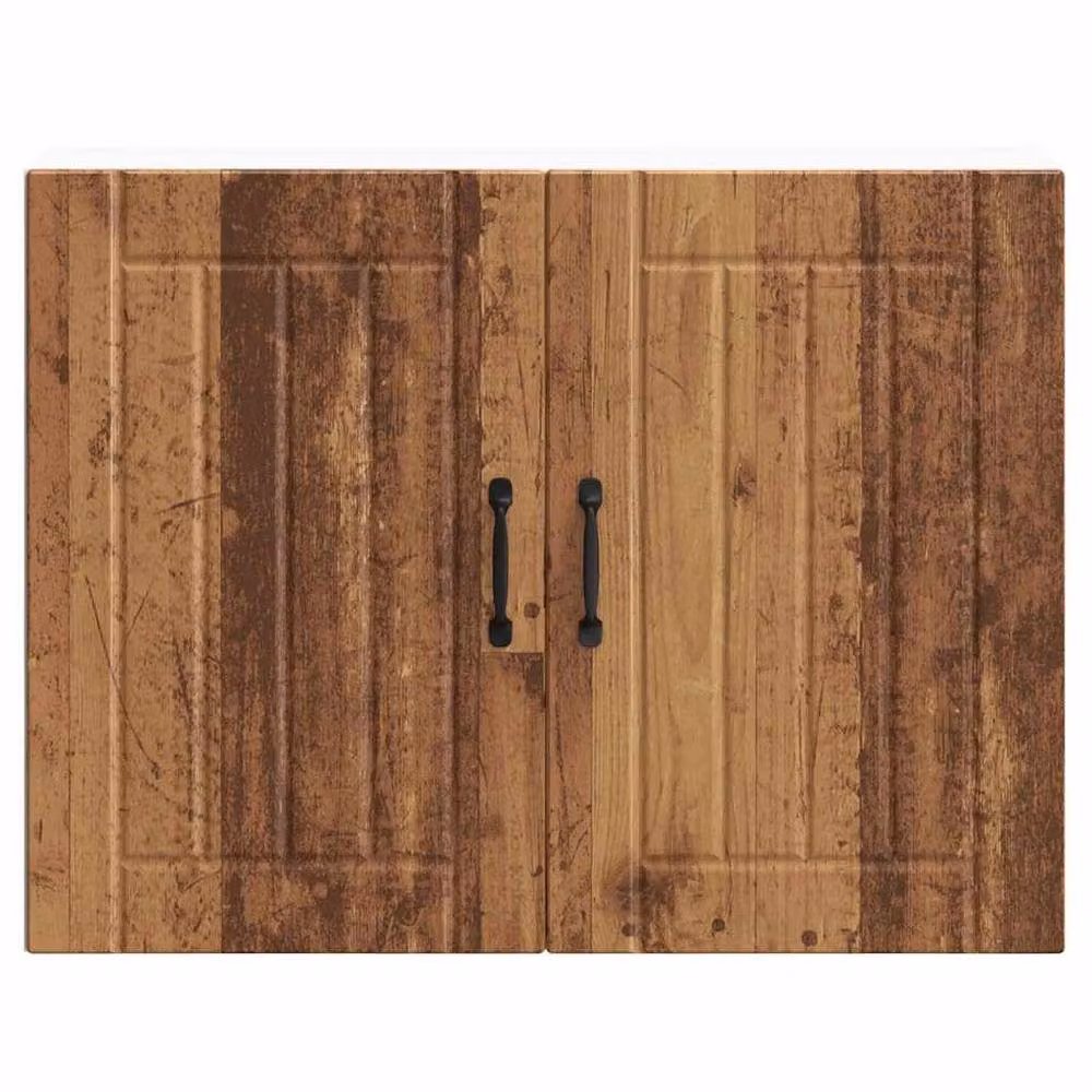 Berkfield Home Lucca Wall Mounted Kitchen Cabinet with Glass Doors in Brown Old Wood – 3