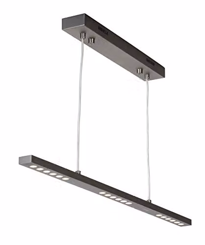 Netlighting Minimum Straight Bar LED Pendant Ceiling Light in Grey and Satin Nickel