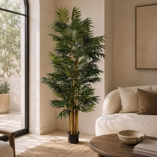 Leaf 210cm Artificial Fire Retardant Phoenix Palm Tree in Green – 1