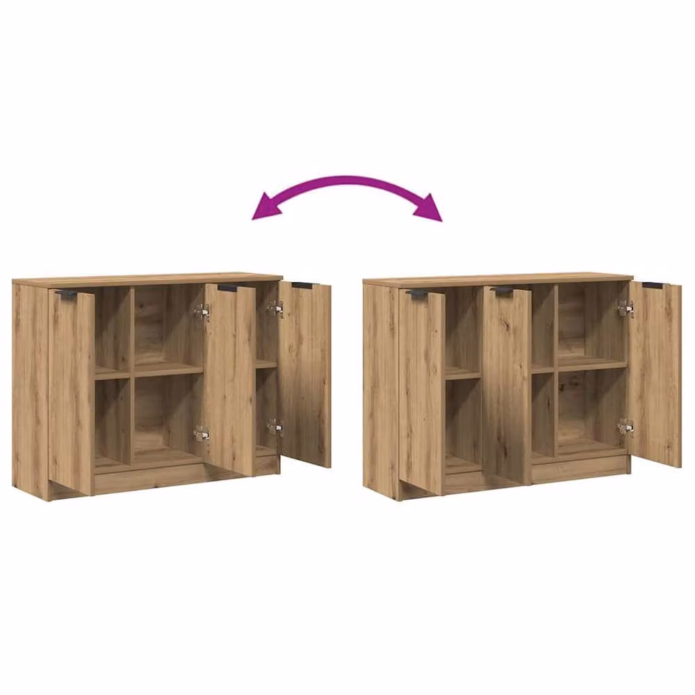 Berkfield Home Artisan Oak Sideboard in Brown, W/D/H: 90.5 x 30 x 70 cm – 4