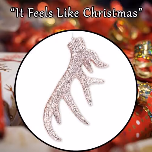 VFM e-Store Hanging Stag Antler Christmas Tree Ornament, Gold, H x W x D: 17 x 7 x 2.5 cm – 7