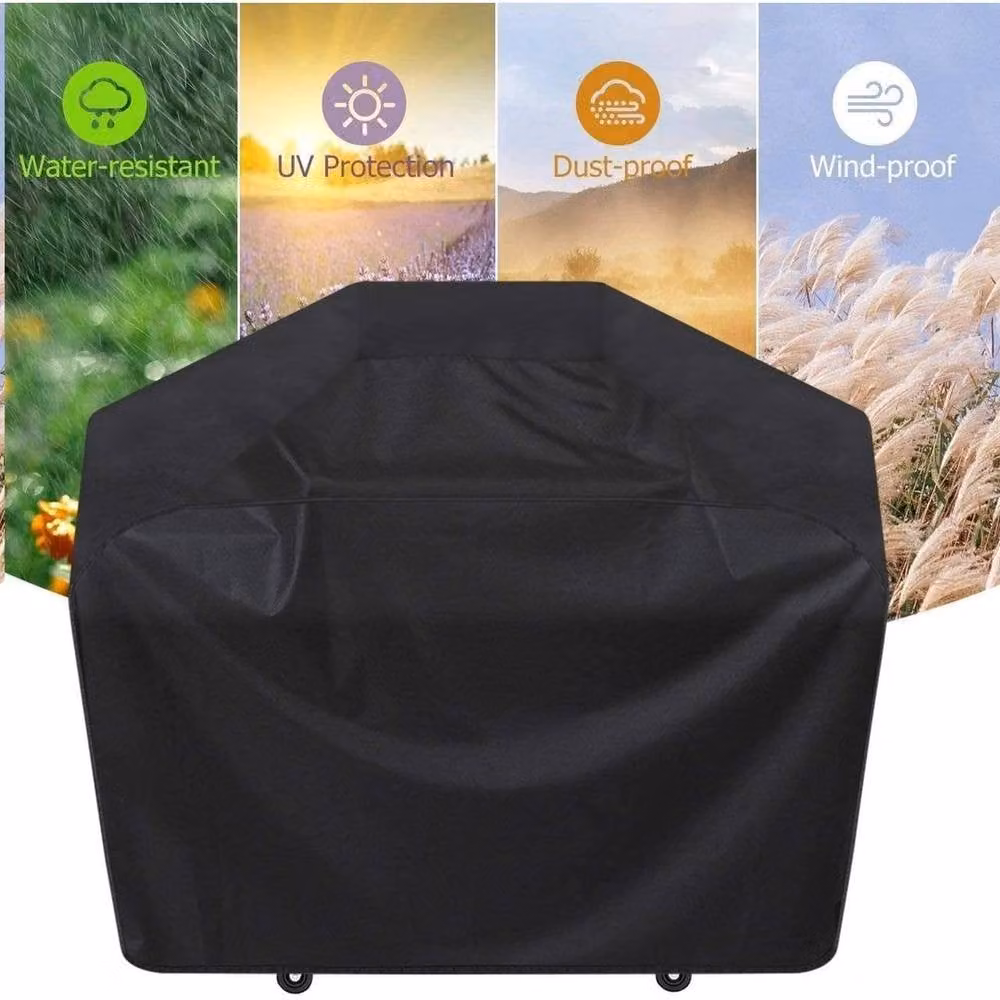 SPETLEK Heavy Duty Waterproof BBQ Cover in Black, Polyester, W/D/H: 145 x 61 x 117 cm – 4