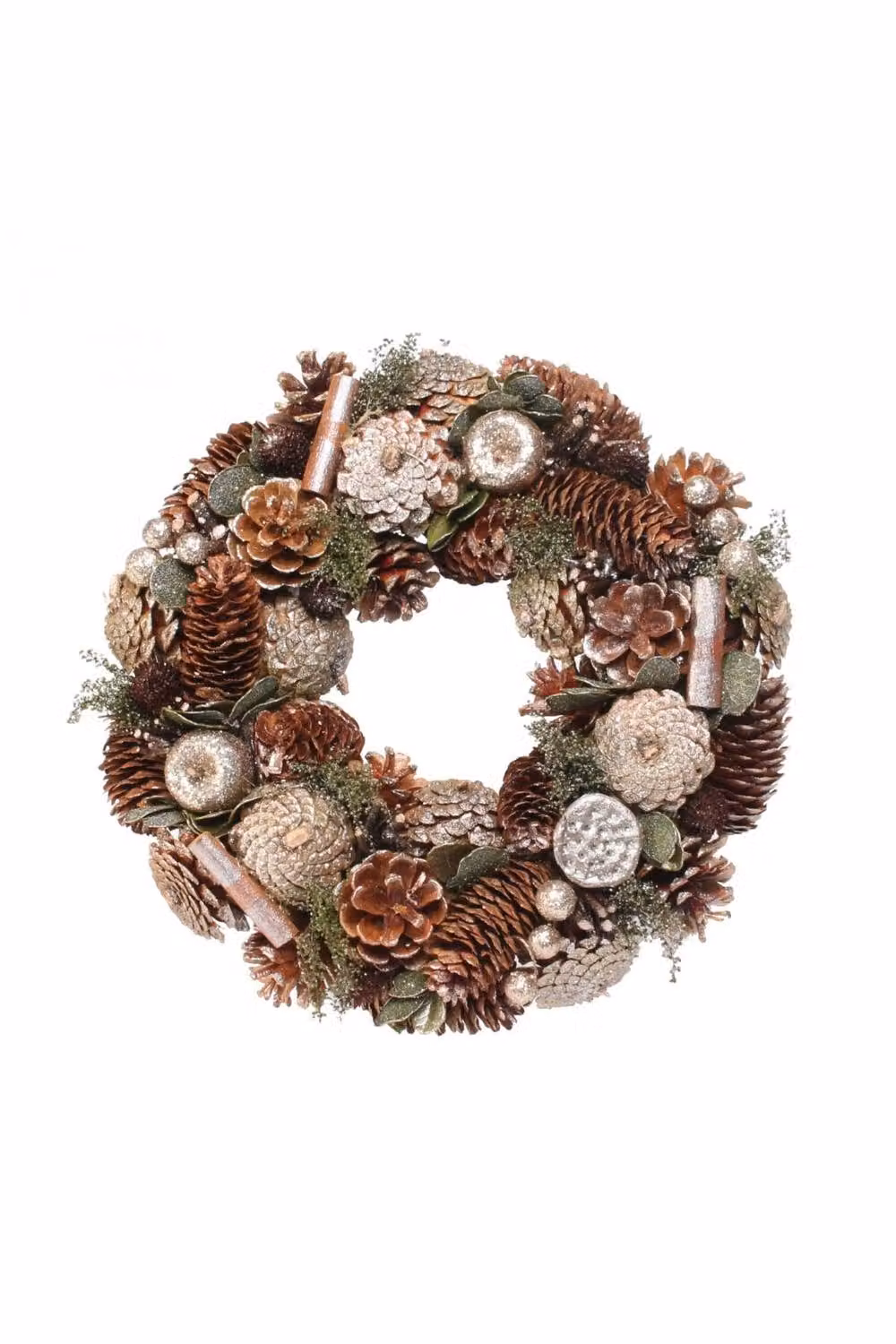 KDMD Woodland Gold Glitter Round Christmas Wreath Decoration – 2