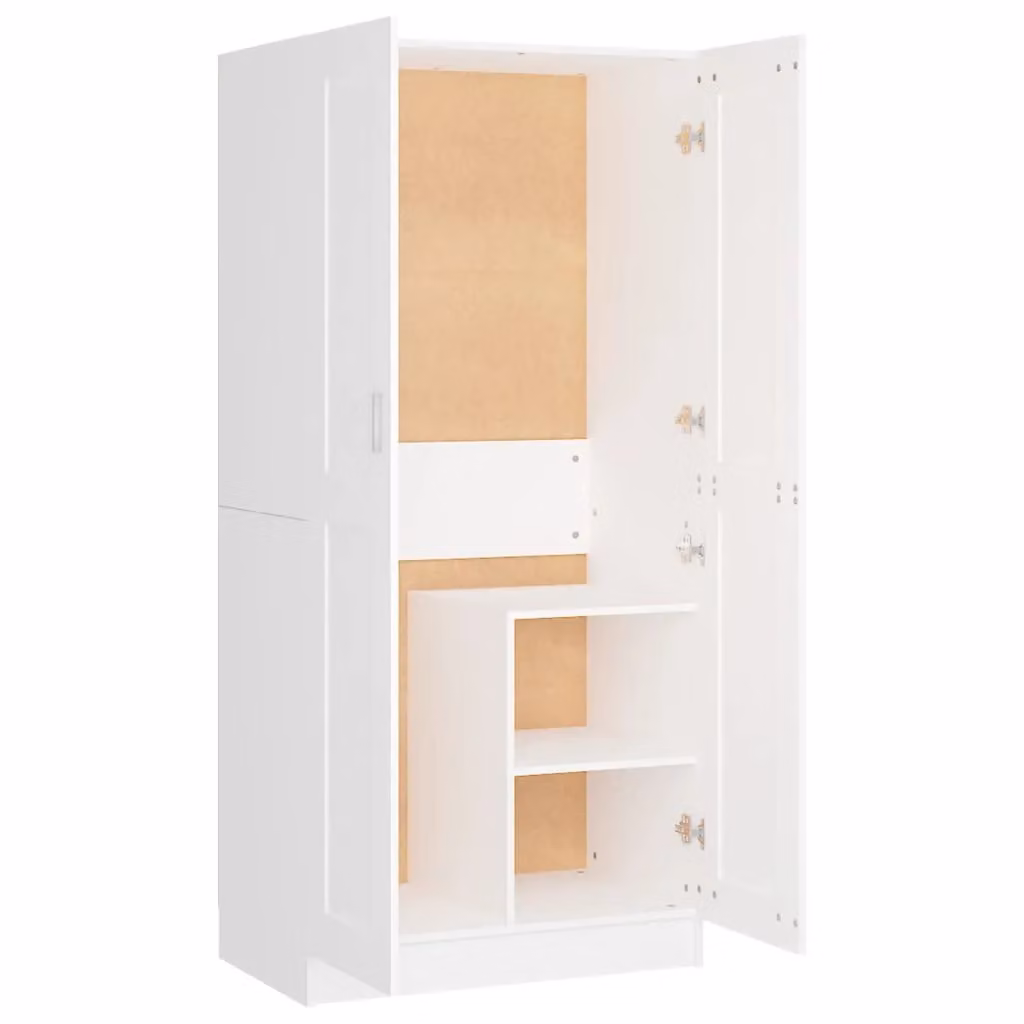 Berkfield Home White Modern Wardrobe with Hinged Doors, W/D/H: 82.5 x 51.5 x 180 cm – 2