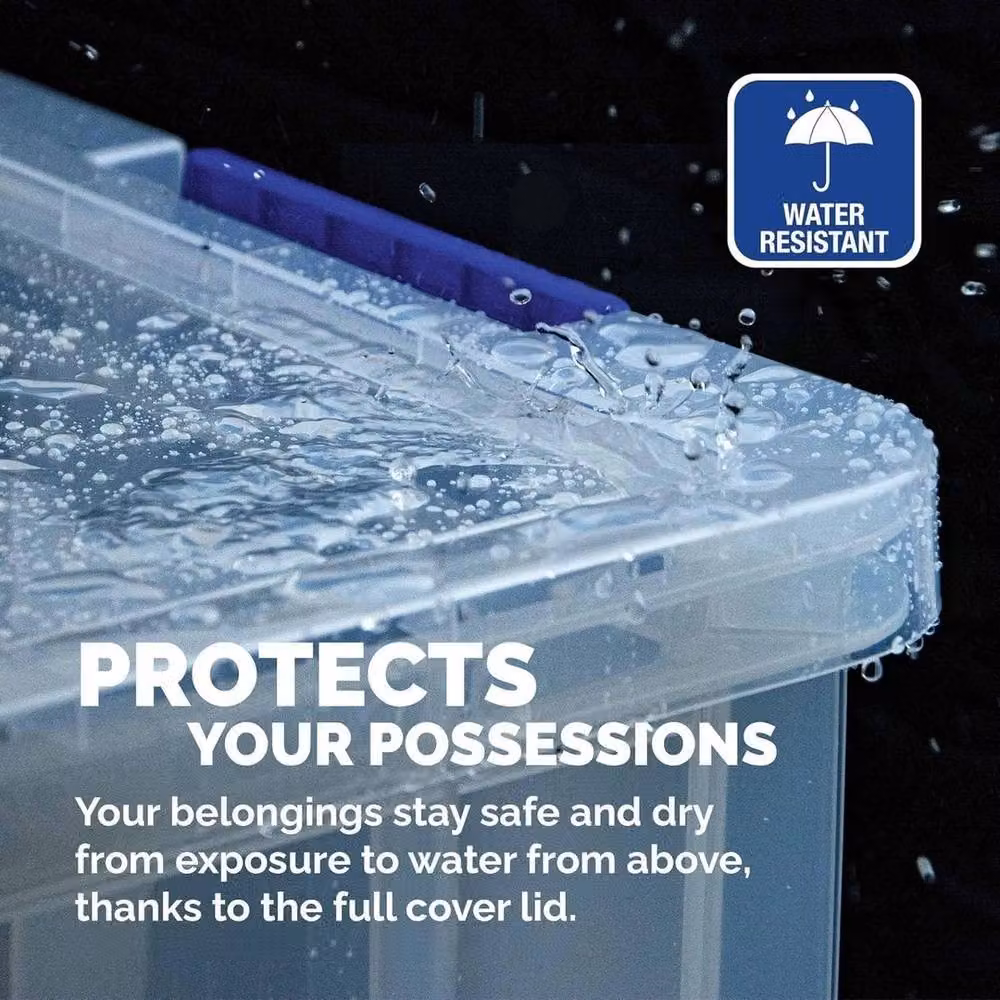 EONLION ProStore Stackable Storage Boxes with Lids, 26L, Clear, 2 Pack, W: 50 cm – 3