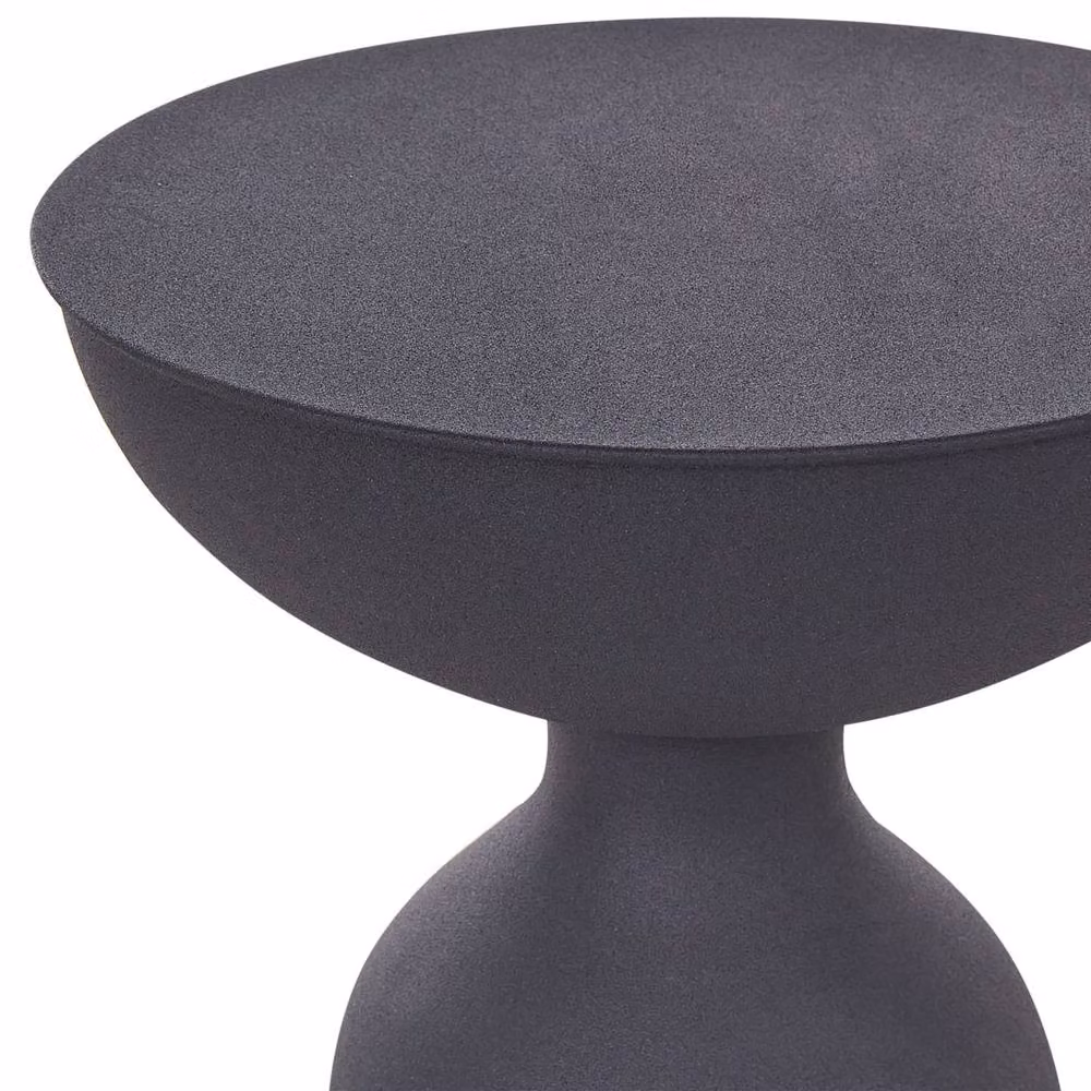 Wyld and Coco Set of 2 Modern Round Black Matt Metal Side Tables – 4