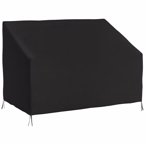 Outsunny 2 Seater Garden Sofa Protector in Black, Water Repellent Oxford Cloth and PVC – 1