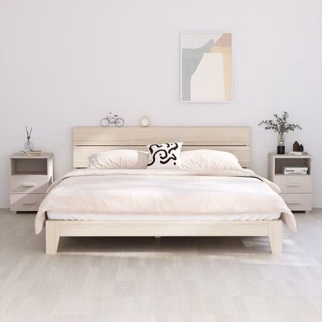Berkfield Home HAMAR Solid Wood Bedside Cabinets, 2 Pack, White, W/D/H: 40 x 35 x 62 cm