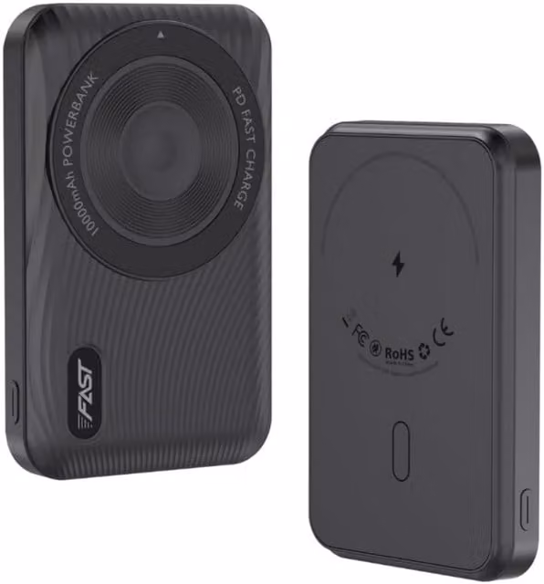 Kingsley and Harper Twyning 10000mAh Power Bank with USB-A and USB-C, Black