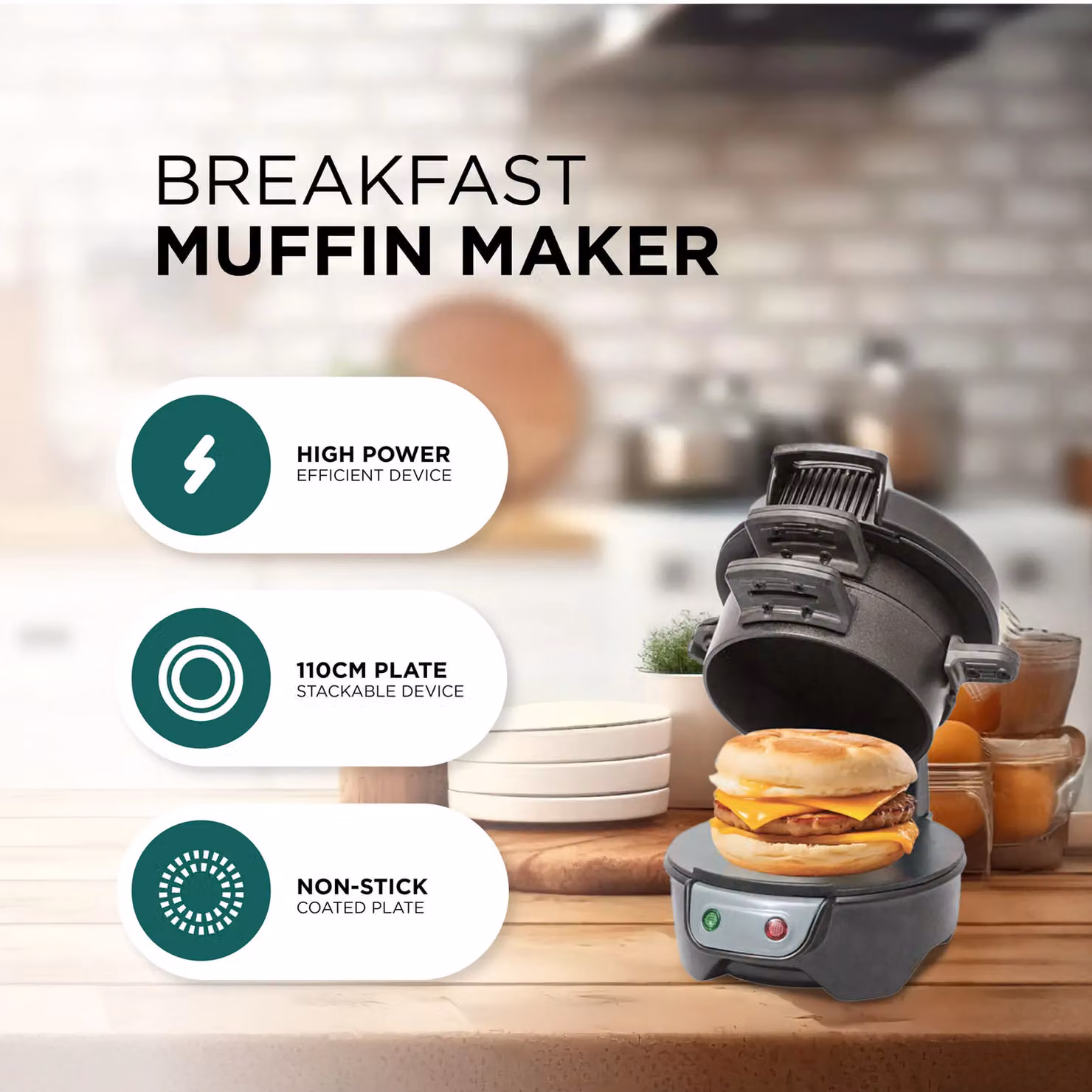 DMD Collective Electric Breakfast Sandwich and Egg Maker in Black – 3