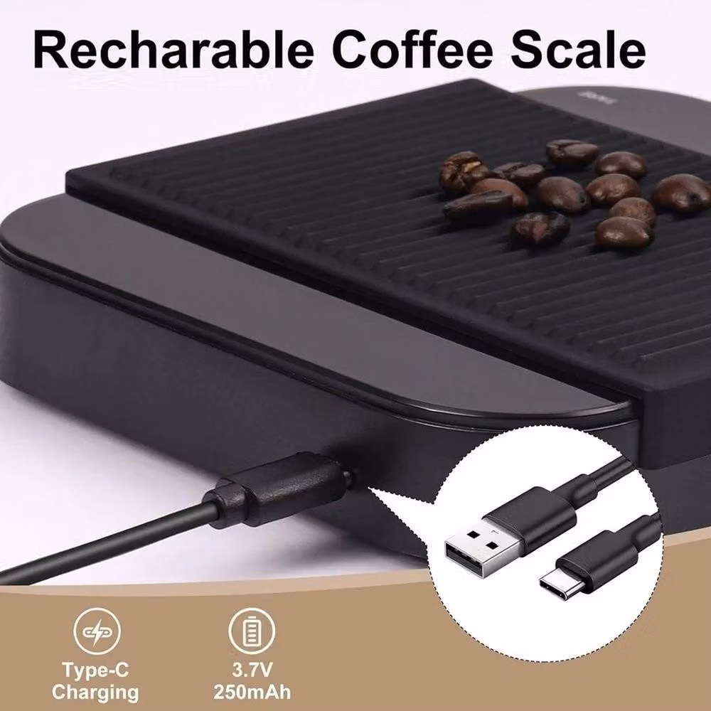 NESTLUNE Black Digital Kitchen Scale with LED Display, 3000g Capacity, 0.1g Precision, W/D/H: 15 x 15 x 2.5 cm – 5