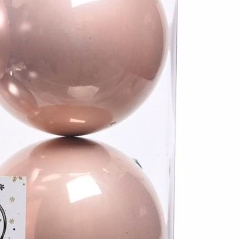 Kaemingk Shatterproof Plain Round Christmas Baubles, Pack of 4, Pink – 2