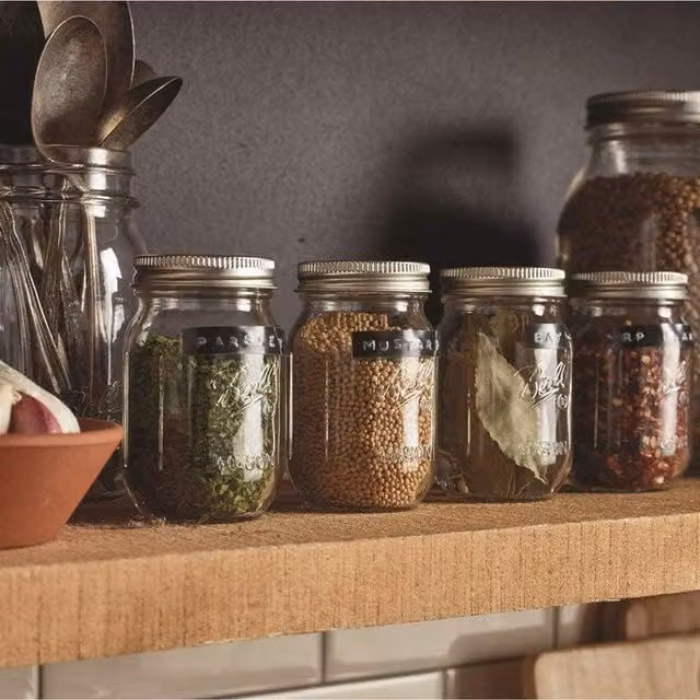 Ball Transparent Glass Screw Top Preserving Jars, Pack of 6