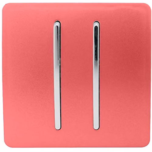 Trendi Artistic Modern Auto Retractive 2 Door Bell Switch in Red and Silver