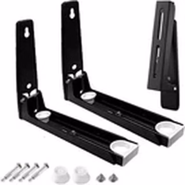 EONLION Wall Mounted Adjustable Metal Microwave and Oven Bracket Holder, Black – 1