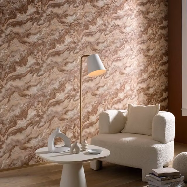 Erismann Mystic Spell Abstract Vinyl Flooring in Terracotta and Brown