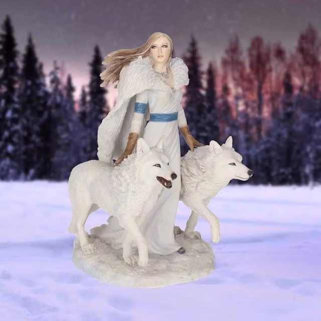 Nemesis Now Winter Guardians Anne Stokes Figurine, White, Height: 23 cm