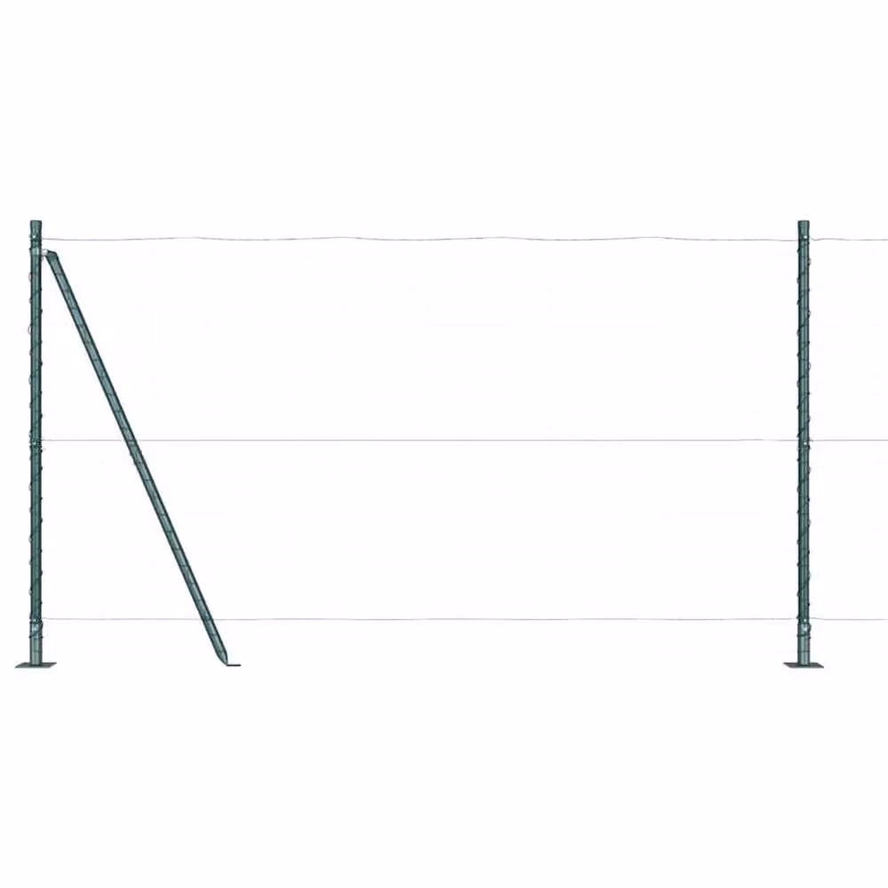 vidaXL Set of 104 Green Concrete Square Fence Posts, W/D/H: 3.2 x 3.2 x 68.5 cm – 1