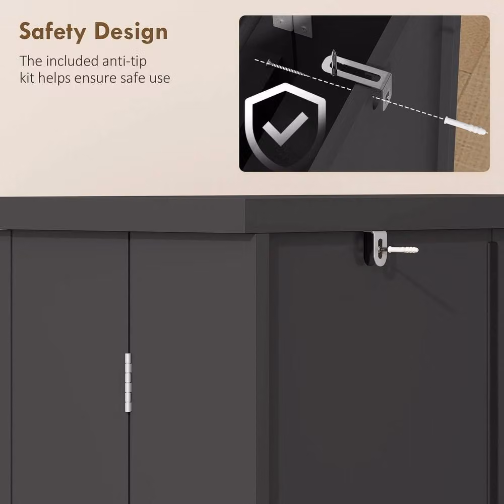 Havendro Modern Black Matt Kitchen Cupboard with 5 Tiers and 12 Spice Racks, H: 104.0 cm x W: 60.0 cm – 4