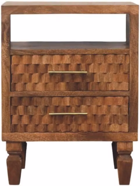 Artisan Furniture Arno Mango Wood Bedside Table in Brown