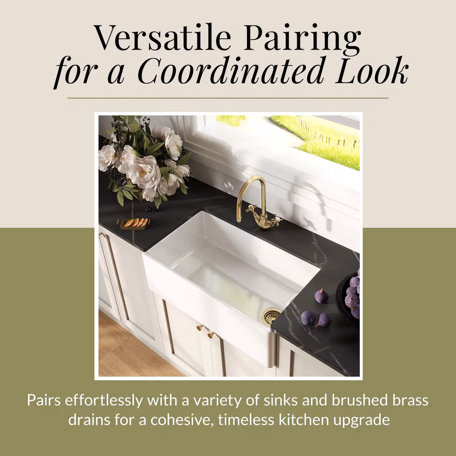 Balterley Traditional Kitchen Mono Mixer Tap with Dual Crosshead Handles in Brushed Brass, H 34.5 cm x W 18 cm x D 16.5 cm – 3