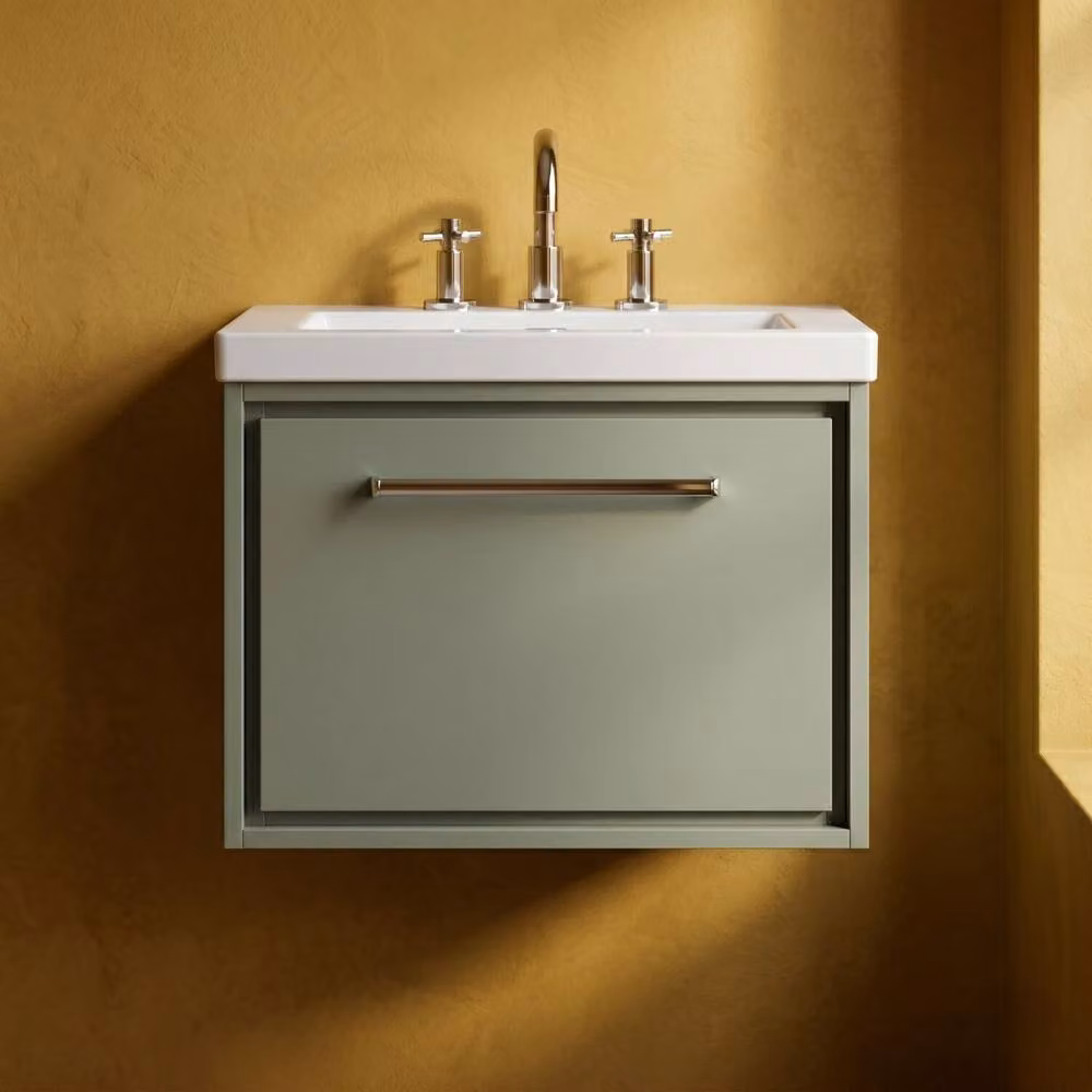 Balterley Green Wall Hung Fireclay Basin with Soft Close Drawer, Width: 60 cm – 2