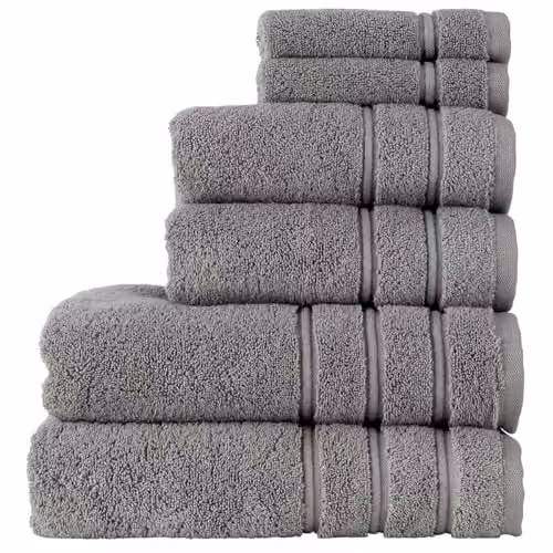 Christy Antalya 6 Piece Luxury Turkish Cotton Towel Set in Grey, 600GSM