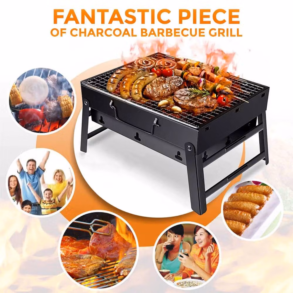 Havendro Portable Folding Charcoal BBQ Camping Grill in Black – 3