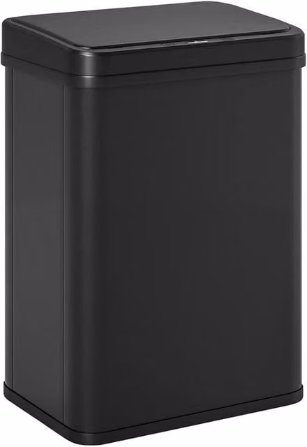 NESTLUNE Black 40l Stainless Steel Sensor Kitchen Bin, Fingerprint Proof, H 100 cm x W 15 cm x D 15 cm