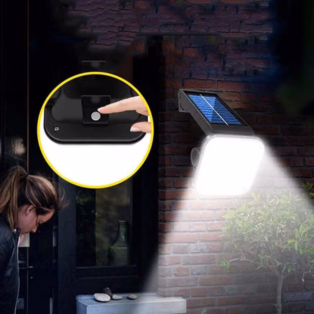 mysmartbuy Solar Powered Outdoor Motion Sensor Floodlight in Black with Adjustable Bracket and 120 Lumen Output