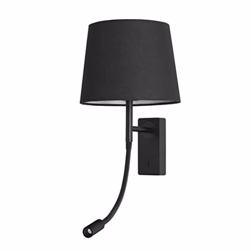Netlighting FORLIGHT Janet LED Reading Lamp in Black with Warm-White 3000K Light – 1