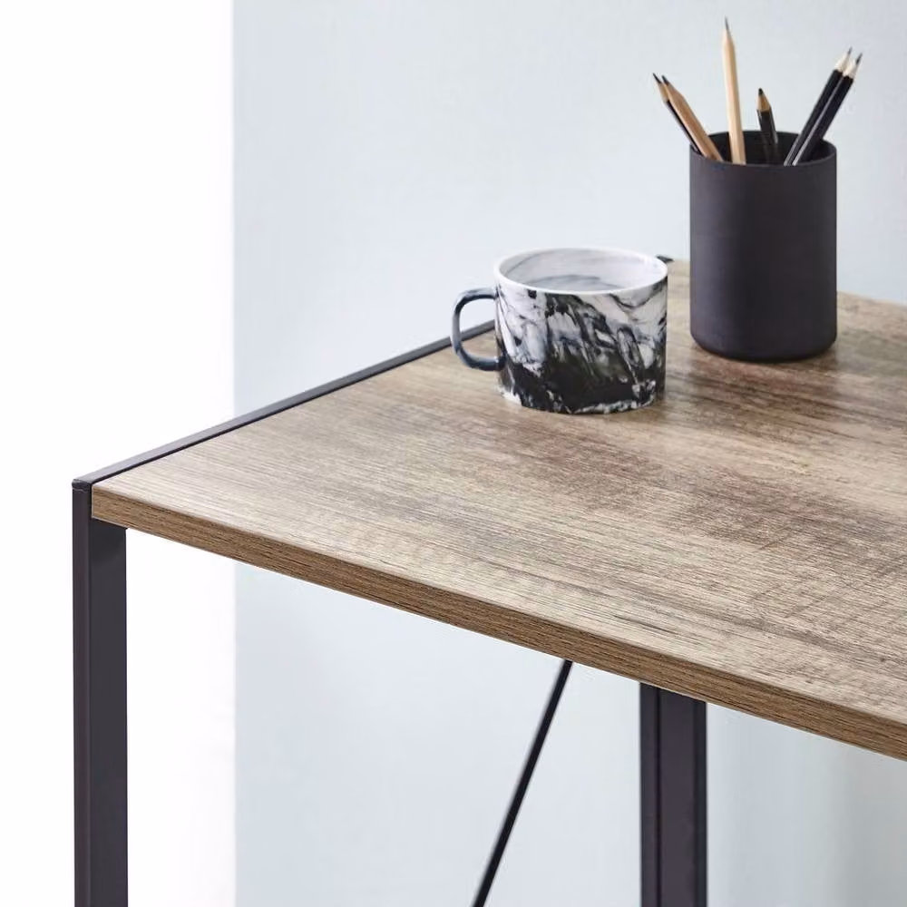 EONLION Brown Folding Computer Desk and Wooden Study Coffee Table – 3