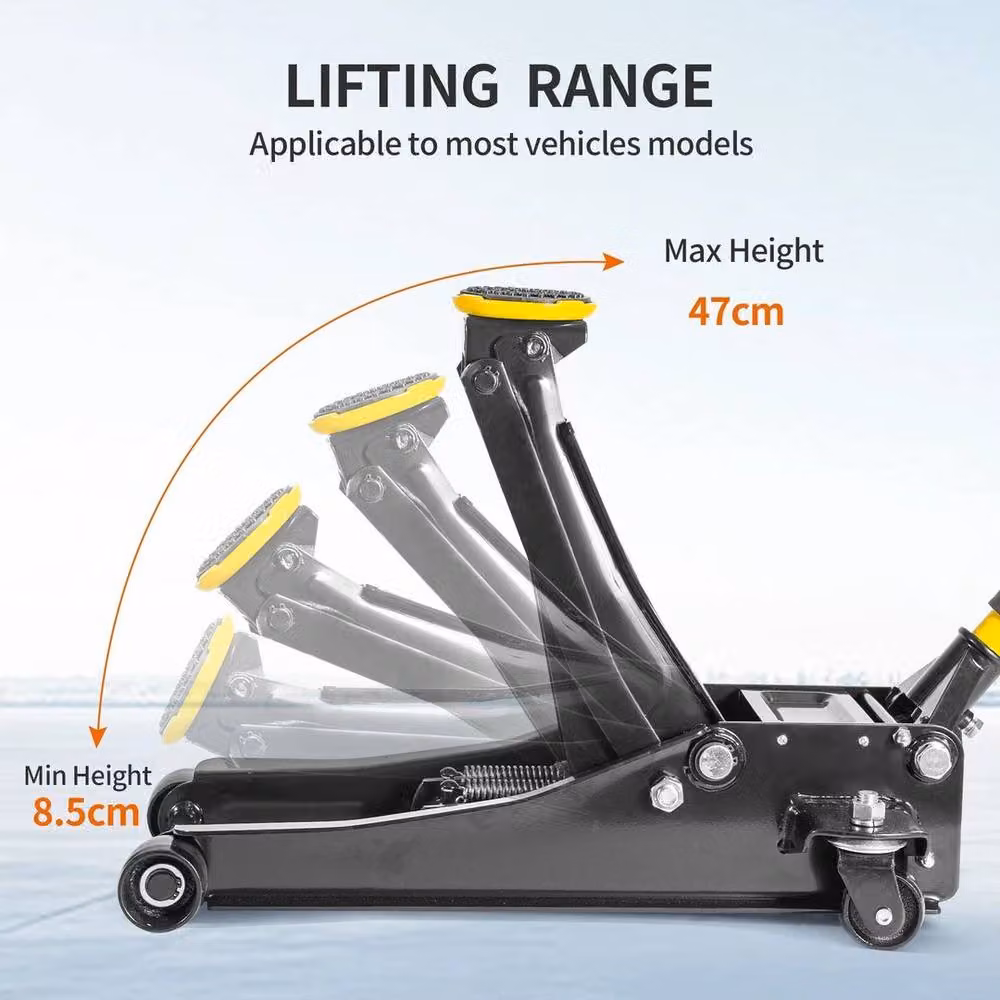 NESTLUNE 3 Ton Compact Hydraulic Steel Trolley Jack in Black – 3