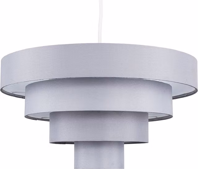 ValueLights Modern Round Grey Fabric Ceiling Pendant Light Shade
