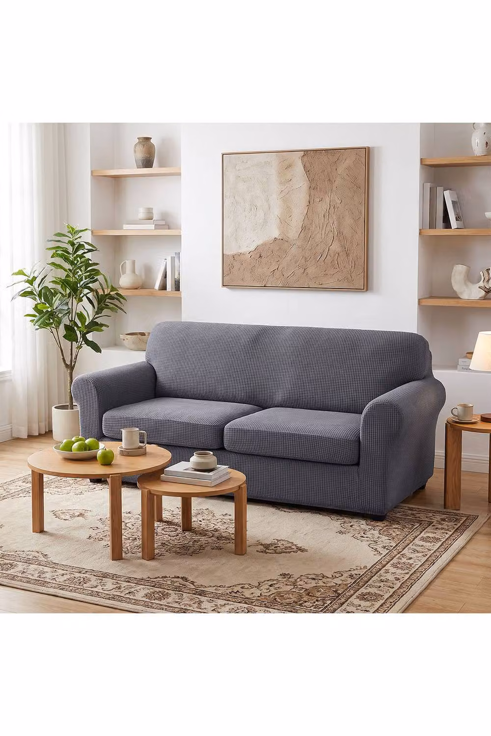 Living and Home Anti-slip High Stretch Sofa Cover in Dark Grey, Size: Medium – 2